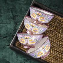 Jingdezhen ceramic noodle bowl enamel color household rice bowl Phnom Penh soup bowl hotel birthday special bowl customization