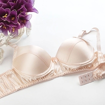 Full 3 silk bras 100% mulberry silk silk underwear double-sided silk with steel ring sponge Red