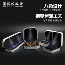 Proposal ring box wedding high-end creative confrontation box diamond ring box LED wedding forest jewelry packaging box