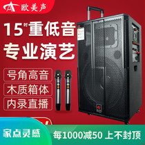 Europe and the United States sound 158 112M inch outdoor performance speaker high-power mobile rod with wireless microphone subwoofer box