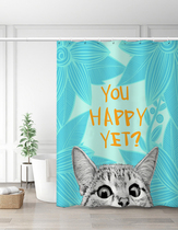 Small fresh leaves small cat bathroom bath curtain free of punch and thickened waterproof toilet shower room partition curtain hanging curtain