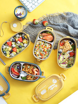 Insulated lunch box office workers with Rice students steel portable 1 person divider type anti-hot simple lunch box set