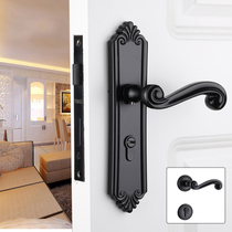 Taiwan Yibagli black door lock indoor door handle lock for home bedroom American style room door lock mute wood door lock