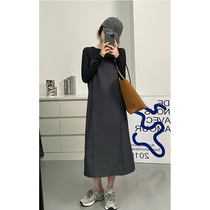 YouZIQI dark gray dress female new spring and autumn with a loose skirt and skirt