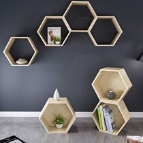 New product custom bookshelf bookcase wall partition lattice rack display display rack hexagonal floor combination children