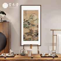 Xuan Mutang Chinese painting green landscape porch decorative painting corridor aisle living room sofa background wall hanging painting vertical version