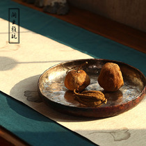 Leisure Yunya toys handmade copper hammer pattern gilt silver tea tray tray disc tea set zero tea ceremony Japanese new product