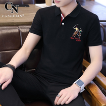 T-shirt short-sleeved mens polo shirt ice silk ice summer pure cotton loose lapel high-end 2021 new slim Paul