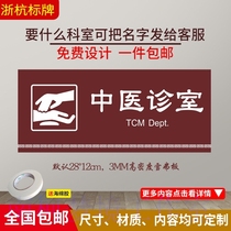 Sign board Chinese medicine clinic department card Door card Acupuncture room Tuina room outpatient sign board Chinese Medicine hospital treatment room mark