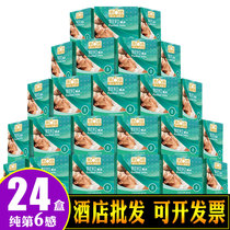 The 6th sense ultra-thin threaded large particles 3 packs x24 boxes of condoms Male sex condoms