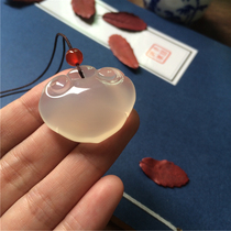 Natural chalcedony lock pendant Auspicious Ruyi necklace lock jade pendant pendant