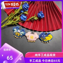 Finished product spot peace charm hand embroidery diy self-embroidery Peace blessing amulet purse fabric gift to boyfriend