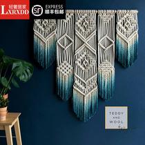 LXRXDD Youth Bohemian Wind Gradual Dyeing Tapestry Nordic Handmade Weaving Bedroom Bedroom Bed Head Wall