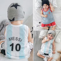 Clearance special two-piece vest suit 6-12 months boy baby ball suit vest shorts sports and leisure suit