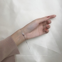 Western style all-body 925 sterling silver circle geometric cylinder diamond-set adjustment bracelet is not allergic to touch the water