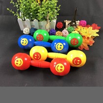 Women children holding barbell childrens toys plastic dumbbells kindergarten musical instruments gym home radio exercises