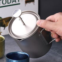 Range Rover outdoor pure titanium pressure pot bubble teapot hand coffee pot camping travel home French filter water Cup