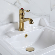 Butterfly pottery bathroom drawing basin faucet inlaid with red zircon gold faucet export British style