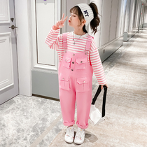 Girls back pants autumn suit 2021 New Tide bombing street Net Red foreign gas summer clothes in the big Children Spring and Autumn two sets