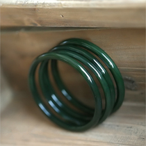 Natural Hetian Jade bracelet Jadeite fine strip bracelet Round strip jade bracelet