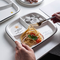 Nordic simple ceramic tableware dividing plate childrens plate breakfast plate creative household dish plate dividing plate