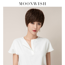 Dream Weishi wig womens short hair fashion natural full real hair real hair hair set short curly hair temperament full head cover style