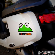 Calf m n1s u big eyes frog head electric car scratch decoration sticker front face side Universal