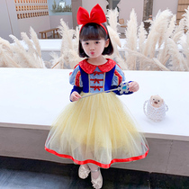 Children's 2022 Autumn New Snow White Princess Dress Girls Baby Dress Halloween Show Birthday Dress