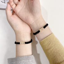 Rubber band sends boyfriend to boyfriend Dais hair-head rope female ins wind boyfriend with leather collar boys wrist