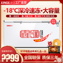 Star 718 liters large freezer Commercial large capacity refrigerator freezer Horizontal fresh cabinet 518 liters frozen refrigerator