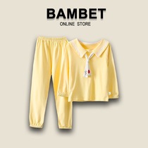 Italian BAMBET girl long sleeved pajamas middle child cute cotton autumn girl princess home suit