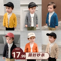 (Broken code seconds kill) boy knitted cardigan jacket Autumn Spring and Autumn childrens clothing Baby Baby Baby tide 1327