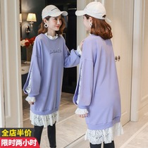 Autumn Winter Spicy Moms Pregnancy Womens Dress 2021 Fall Foreign Air Fashion Mid-Autumn Dress Not Explicitly Pregnant with Korean version of the dress