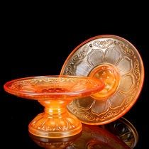 Glass fruit plate for Buddha fruit plate fruit plate fruit plate fruit plate Lotus Tribute Plate home Guanyin