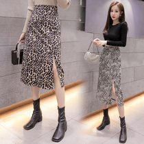 BAO WEN HALF BODY DRESS Medium Long Autumn Winter Dress High Waist Display Slim Open Fork Bag Hip Skirt Gross one step Skirt marred