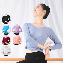 Adult Dance Blouse Women Long Sleeve Spring Summer V Collar Dance Suit Ballet Dancers Round Collar Body Suit Teachers Wear