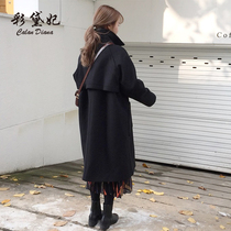 Color Dai Fei 2019 Autumn and Winter Korean New Fashion Joker Coats Large Size Slim Solid Color Woolen Coat Women