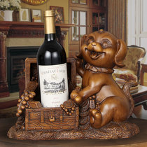 Cartoon zodiac dog Red Wine Rack ornaments home living room wine cabinet decoration wine bottle storage rack wine bottle drunk driving