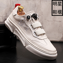 2020 New Tide Cards Casual Little White Shoes Male Embroidery Low Gang Lefu Shoes Mens Board Shoes 100 Hitch Foot Sloth Leather Shoes