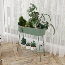 Nordic flower shelf Shelf Balcony Iron Art Flower Shelf Living-floor Living Room Plant Green Lori Multimeat Light Lavish Red