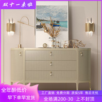 Light luxury style sideboard modern minimalist size apartment living room locker Italian-style solid wood porch cabinet shoe cabinet integration