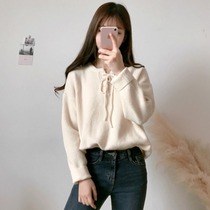 Pullover sweater female lazy winter wear new solid color chic pullover loose Korean student sweater base shirt