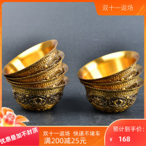 Tibetan Buddha front water supply Cup for Buddha Cup Guanyin holy water Cup eight bowls pure copper seven water supply bowls 7 sets
