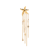 HeyJewel Na Mel White Ocean Series Golden Happy Sea Star Long Stream Suchangi Earrings Design Sensation