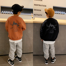 Children plus velvet cartoon sweater men autumn and winter new childrens clothing boys thick warm and handsome fashion top