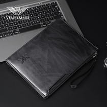 Vibe Armani Mens Clutch Bag Genuine Leather Large Capacity Youth High-End Envelope Bag HandBag Mens Genuine Leather Mens Bag