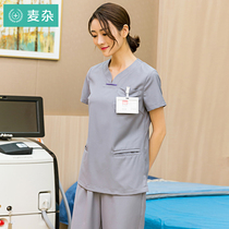 Surgical clothes Female cotton nurse work clothes surgical wash clothes hand clothes doctor large size isolation short sleeve brush hand clothes