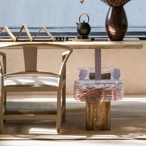 Wooden Pier transparent resin solid wood base conjoined modern decorative crafts home living room hotel porch sales office