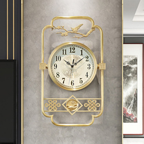 New Chinese pure copper hanging clock Living room Home Fashion China Wind timepiece minimalist decoration hanging table muted atmosphere hanging wall