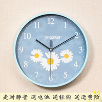 Brief Daisy Chicks Hang Clock Walk Away Living-room Bedroom Hanging Wall Watch Nordic Light Lavish Fashion Quartz Hang Watch Clock